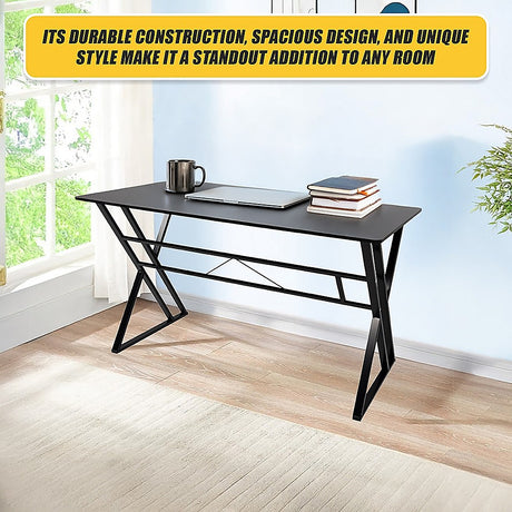 Lyneham black computer desk in a home office