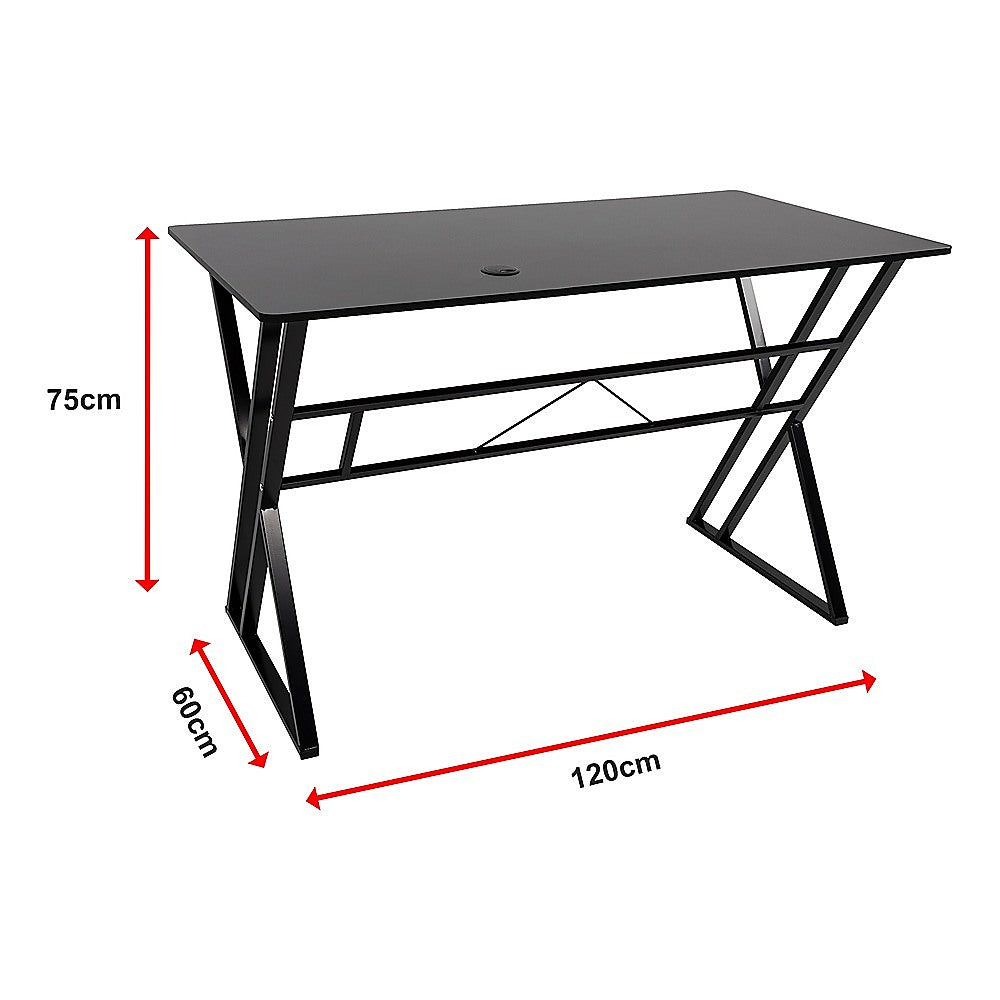 Lyneham black computer desk in a home office