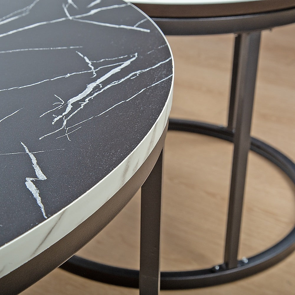 Elegant Marble Nesting Coffee Table Set