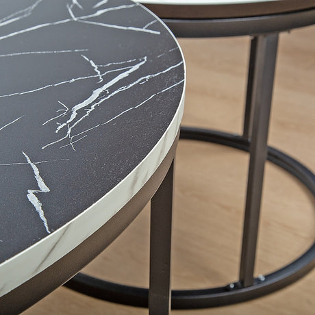 Elegant Marble Nesting Coffee Table Set