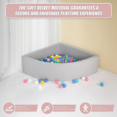 Soft foam corner ball pit enclosure