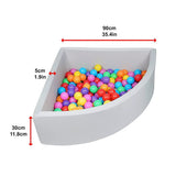 Grey corner ball pit playpen enclosure