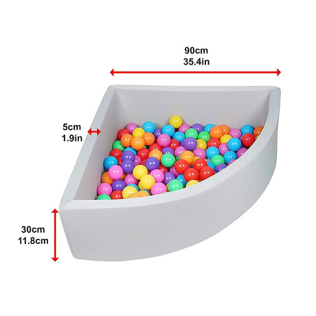 Grey corner ball pit playpen enclosure