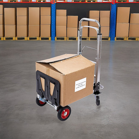 2 in 1 Folding Hand Truck Trolley 180kg Aluminium