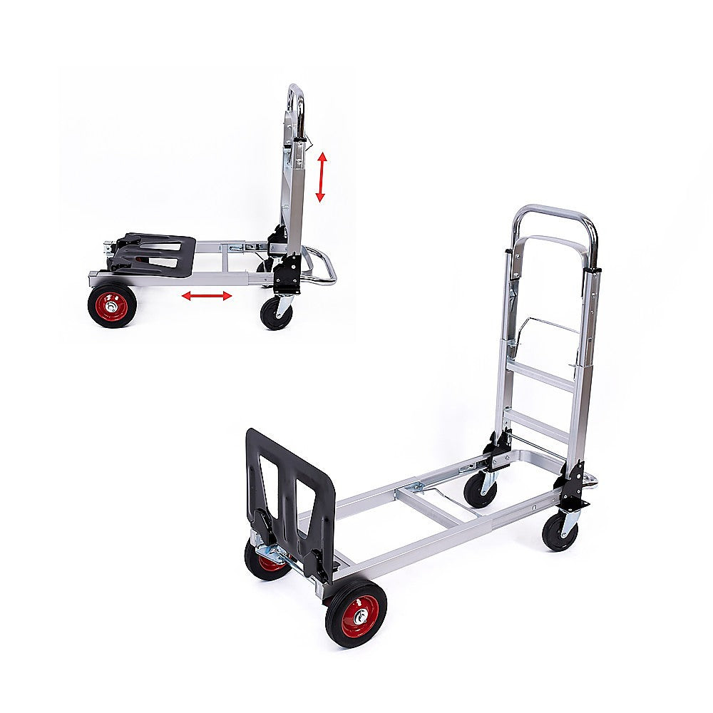 2 in 1 Folding Hand Truck Trolley 180kg Aluminium