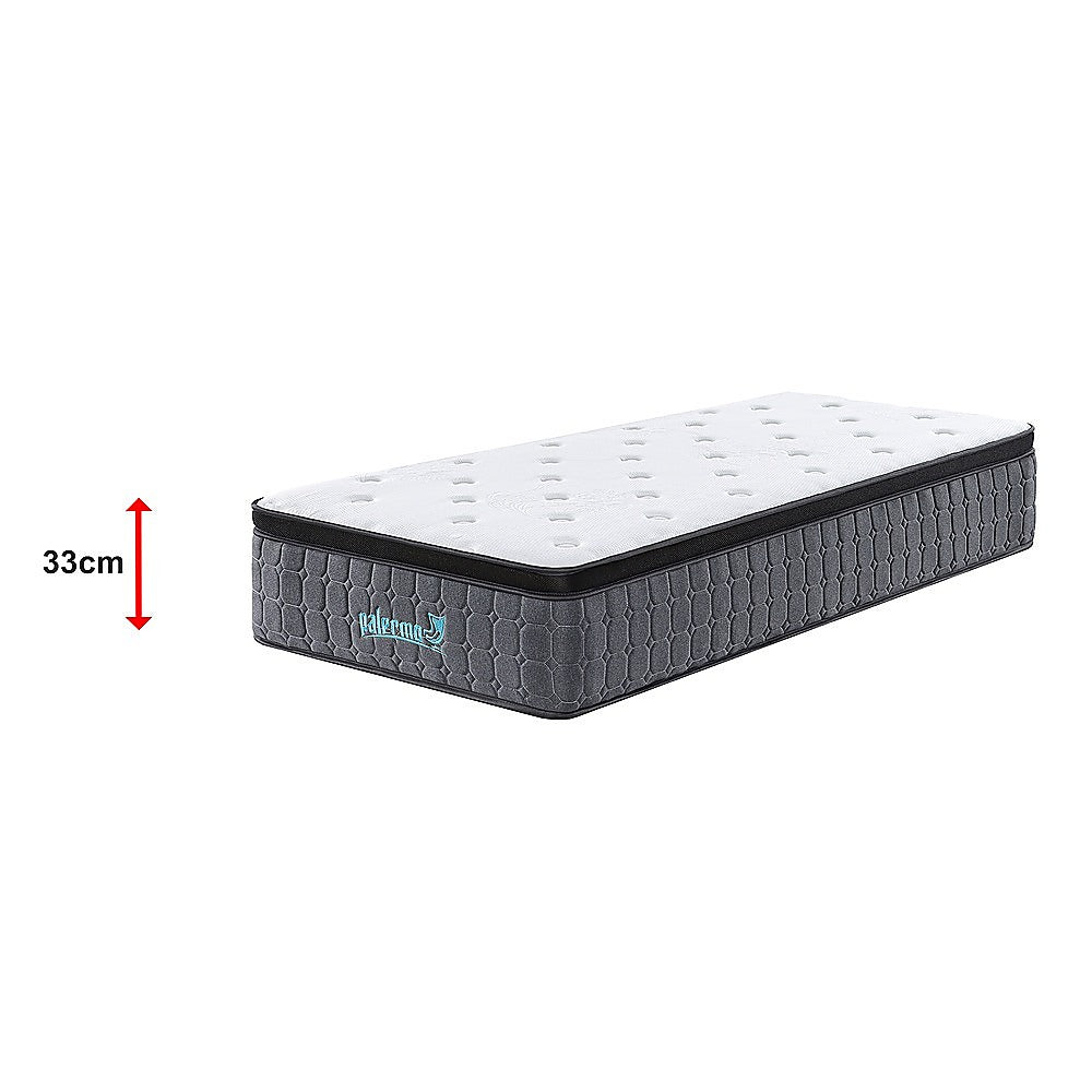 Euro top pocket spring mattress, 33cm single