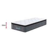 Euro top pocket spring mattress, 33cm single