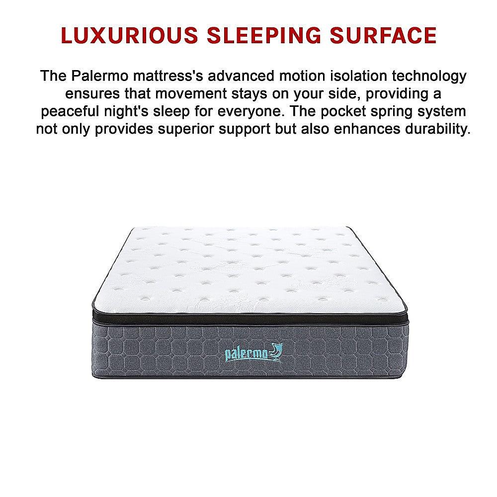Euro top pocket spring mattress, 33cm double
