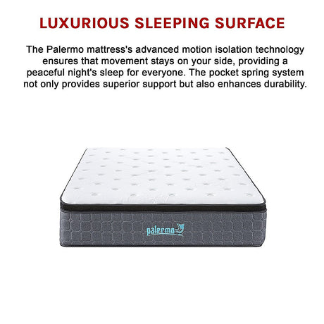 Euro top pocket spring mattress, 33cm double