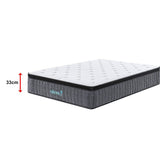 Euro top pocket spring mattress, 33cm double