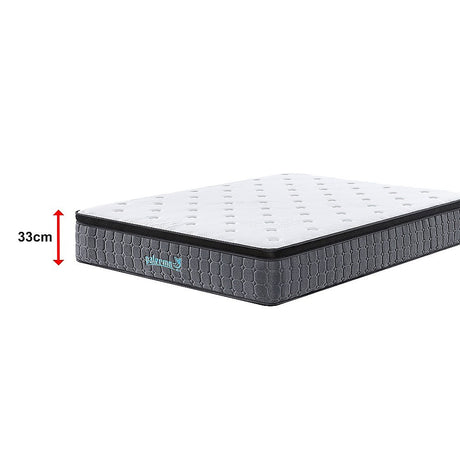 Euro top pocket spring mattress with CertiPUR-US foam, 33cm King