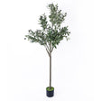 Lifelike 150cm artificial olive tree in green with natural trunk and foliage — Allure Home Collections