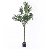 Lifelike 150cm artificial olive tree in green with natural trunk and foliage — Allure Home Collections