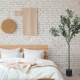 Artificial olive tree full height view showing trunk and branch structure — Allure Home Collections