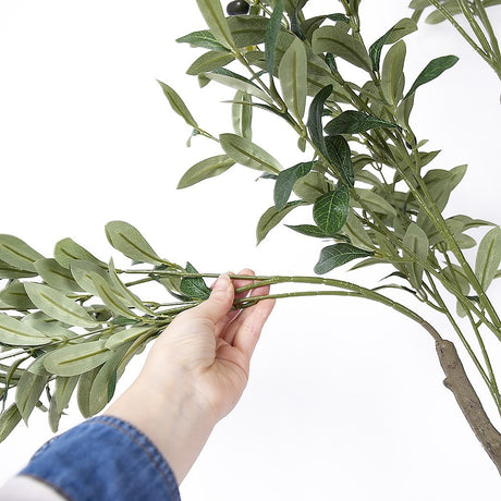 150cm faux olive tree styled in living room corner — Allure Home Collections