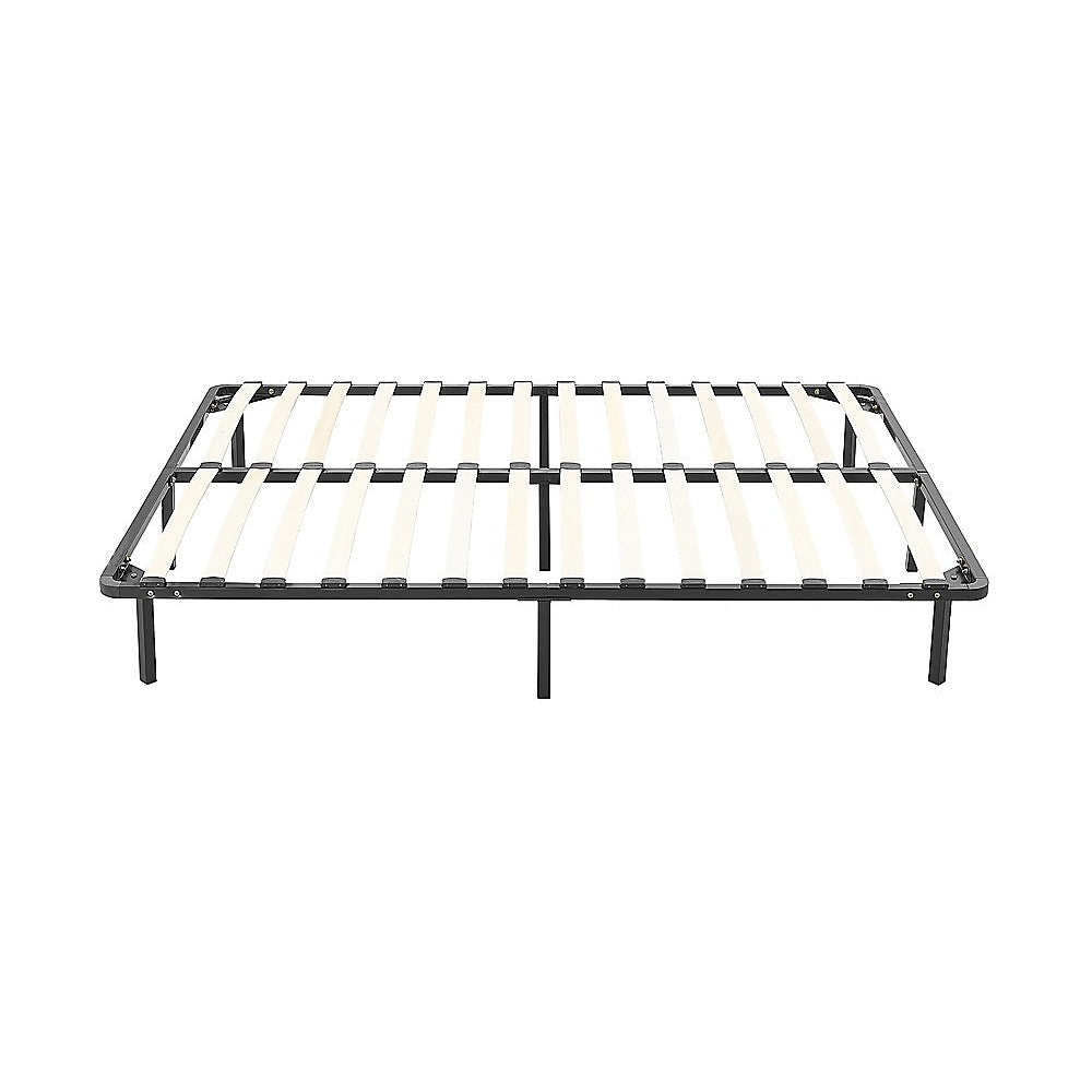 Double metal bed frame side profile showing 30cm low-profile height — Allure Home Collections