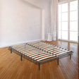 Double metal bed frame in black powder-coated steel — full front view — Allure Home Collections