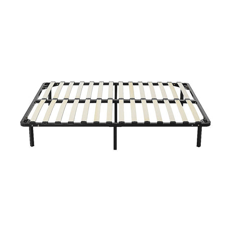 Allure queen metal bed frame in black powder-coated steel — full front view — Allure Home Collections
