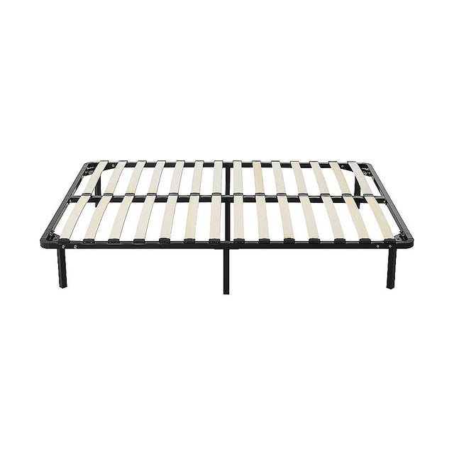 Allure queen metal bed frame in black powder-coated steel — full front view — Allure Home Collections