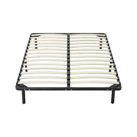 Allure queen metal bed frame showing 25cm leg and crossbar construction — Allure Home Collections
