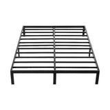 Queen full metal bed frame base in black heavy-duty steel — Allure Home Collections