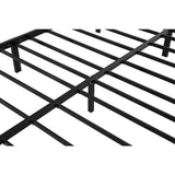 King single metal bed base styled in bedroom — Allure Home Collections