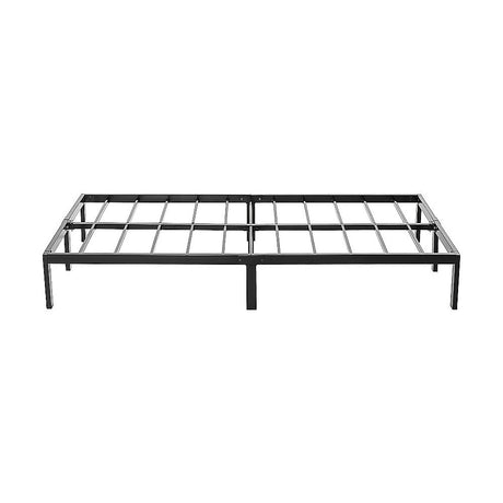 King single full metal bed frame from foot end showing 107cm width — Allure Home Collections