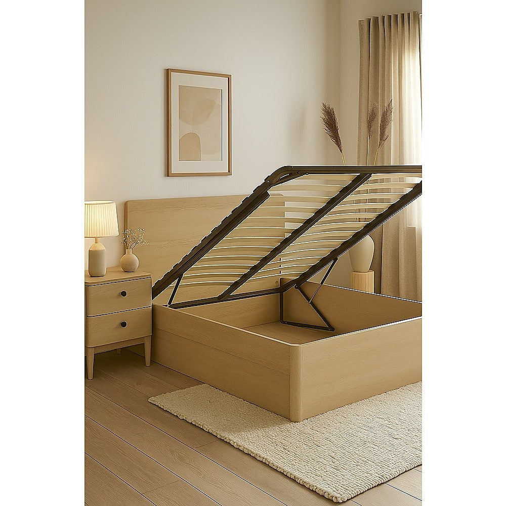 Gas lift mechanism close-up showing smooth heavy-duty steel lift system — Allure Home Collections