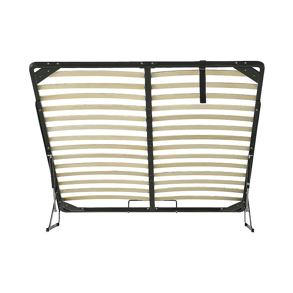 Queen gas lift platform showing flexible wooden slats — Allure Home Collections