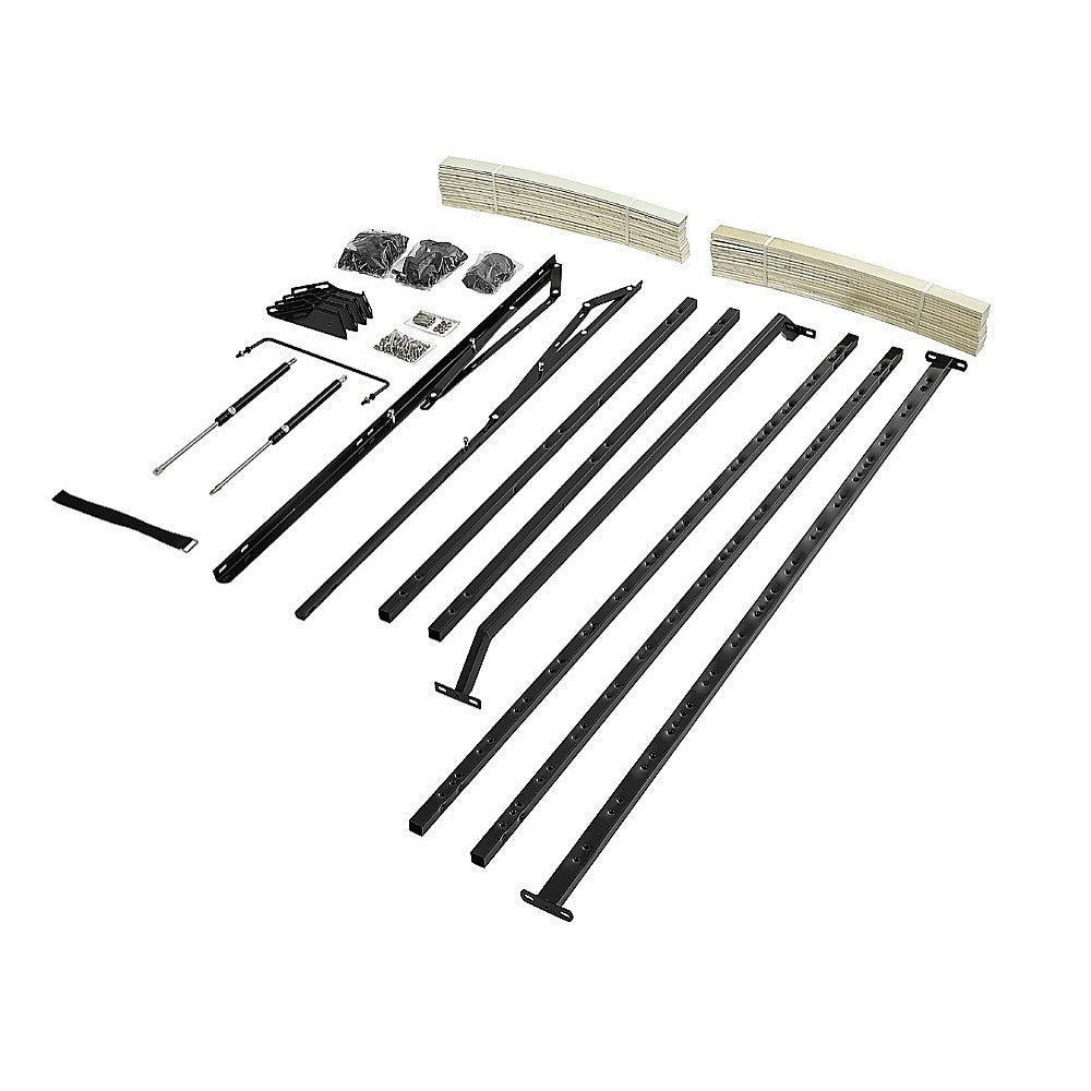 Queen gas lift bed frame showing 152 x 203cm Australian queen fit — Allure Home Collections