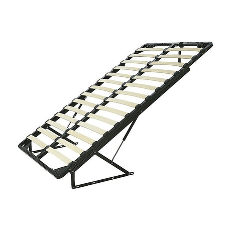 Gas lift bed frame open showing underbed storage access — Allure Home Collections