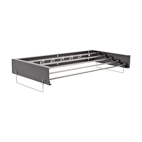 Millmerran black collapsible wall mounted carbon steel drying rack in a laundry