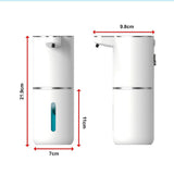 Automatic soap dispenser shown with its packaging and contents