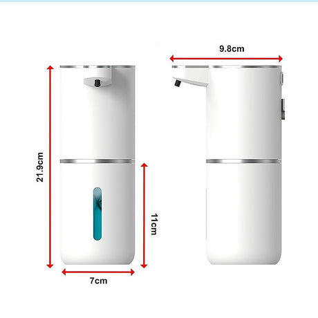 Automatic soap dispenser shown with its packaging and contents
