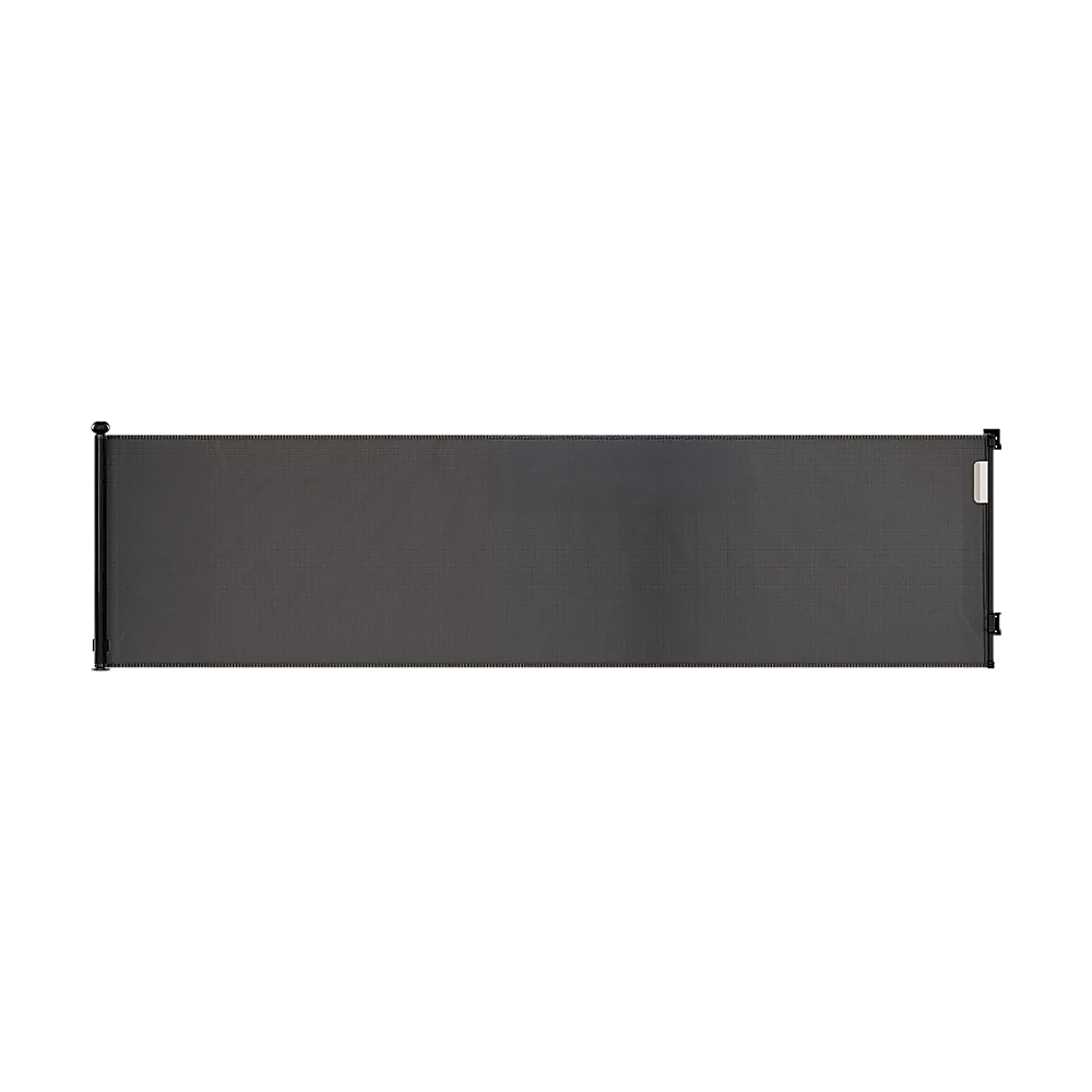Retractable mesh baby safety gate in black