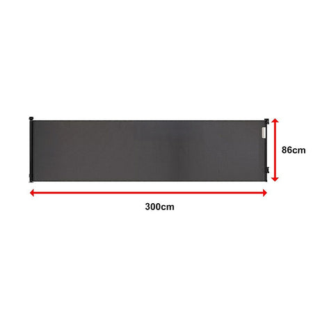 Retractable mesh baby safety gate in black