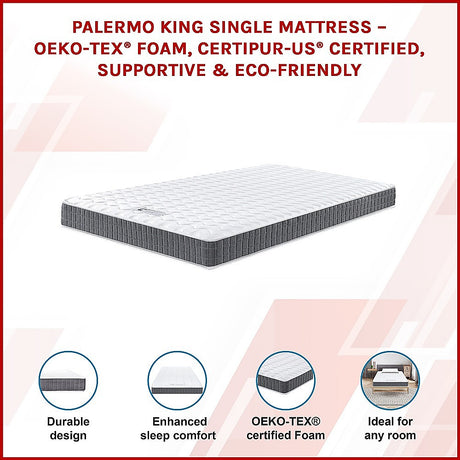 Medium Firm Hybrid Spring Mattress, King Single