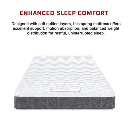 Medium Firm Hybrid Spring Mattress, King Single