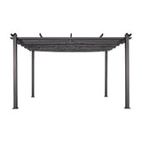 Base plate of the pergola leg anchored to a paved surface