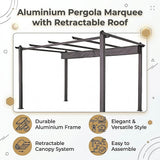 Pergola set up over an outdoor dining table on a patio