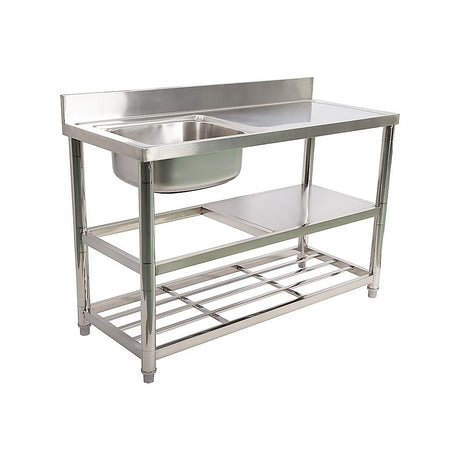 Freestanding commercial stainless steel utility sink 120x50x79cm