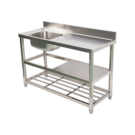 Freestanding commercial stainless steel utility sink 120x50x79cm