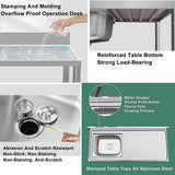 Freestanding commercial stainless steel utility sink 120x50x79cm