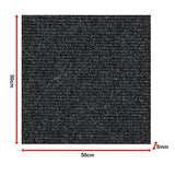 Zahara Carpet Tiles, 50 x 50cm, Black, 20pcs