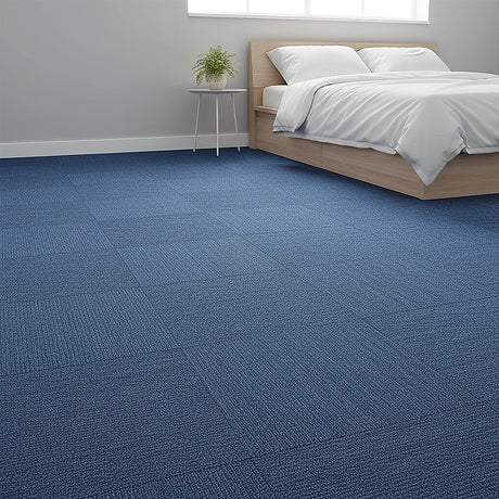 Zahara Carpet Tiles, 50 x 50cm, Blue, 20pcs