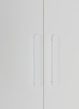 Elegant White Gloss 3-Door Wardrobe with Shelves