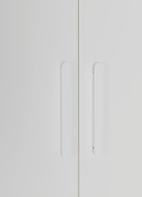 Elegant White Gloss 3-Door Wardrobe with Shelves