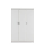 Elegant White Gloss 3-Door Wardrobe with Shelves