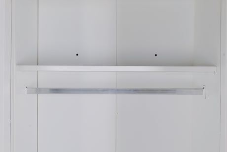 Elegant 3 Door White Gloss Wardrobe with Gold Handles