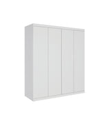 Elegant 4-Door White Gloss Wardrobe